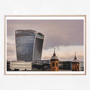 City of London Print, London Architecture Wall Decor, England Fine Art Photography, English Pastel Cityscape, The Walkie Talkie London, Gift