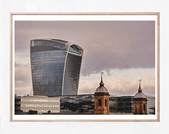 City of London Print, London Architecture Wall Decor, England Fine Art Photography, English Pastel Cityscape, The Walkie Talkie London, Gift