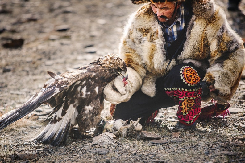 Fine Art Photography Eagle Hunter Print Eagle Wall Decor Bird Of Prey Wanderlust Gift Mongolia Art Travel Print Golden Eagles Poster