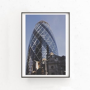 London Architecture Wall Decor, City of London Print, The Gherkin Building London, 30 St Mary Axe London Poster, Fina Art Photography, Gift