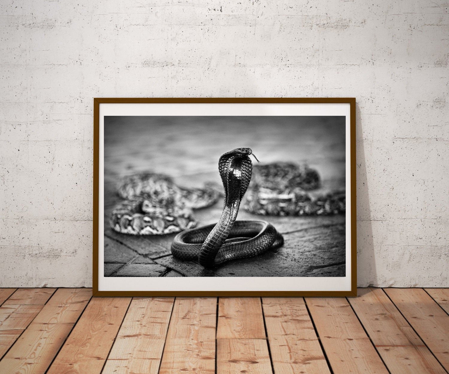 Cobra Snake King Tapestry - Cotton Linen Hanging Scroll Poster With Tassels, Wall Art Decor (19.6x9.8 In)