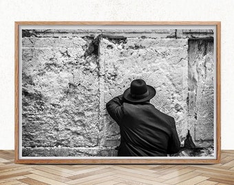 The Wailing Wall, Israel Print, Jerusalem Wall Art, Praying Jew Wall Art Poster, Gift forJews, Jewish Photography, Jewish Prayer Wall Decor