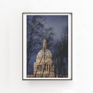 London Architecture Wall Decor, St Paul&#39;s Cathedral Art Poster, Fina Art Photography, London Lover Gift, England Photo, Cathedral Church