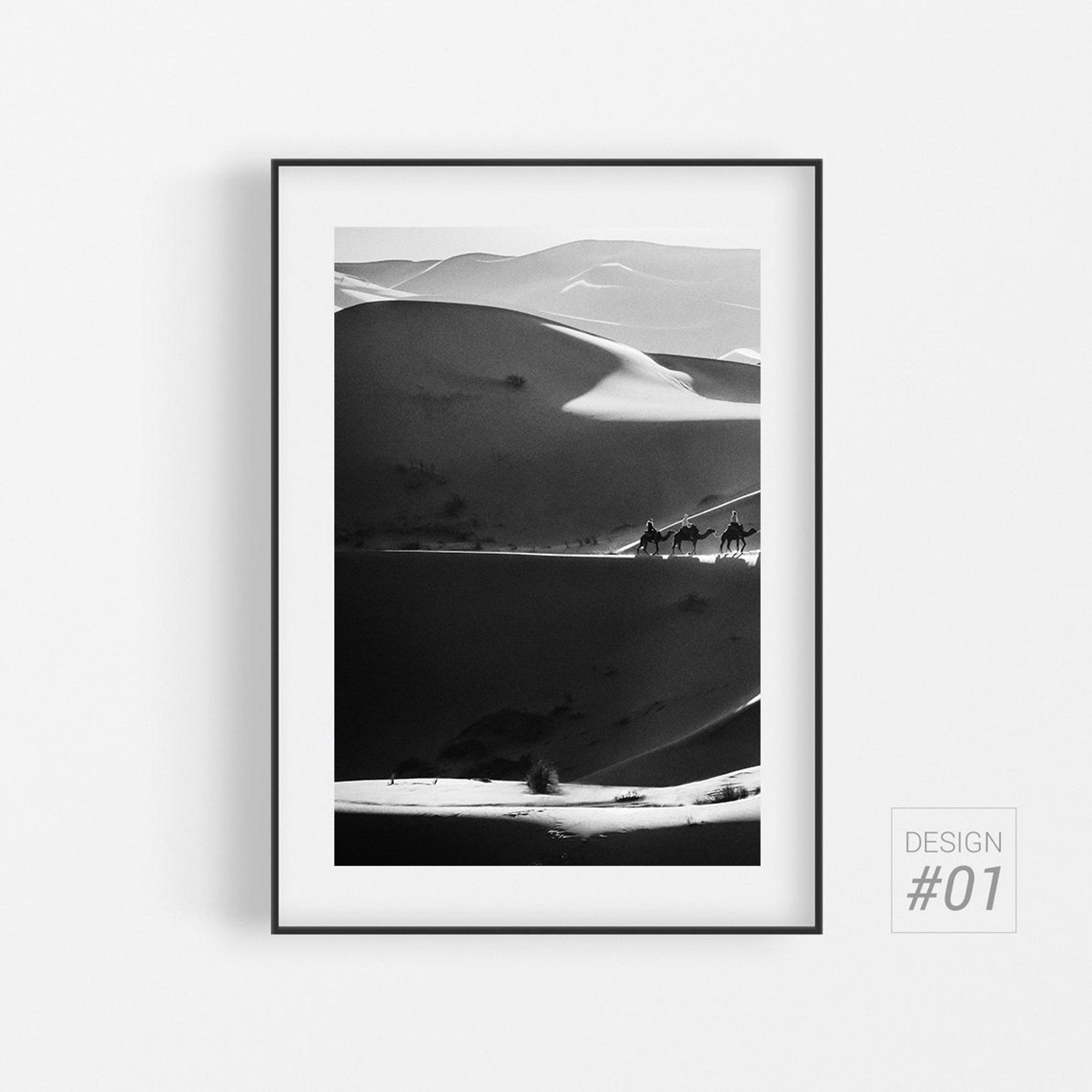 Desert Wall Art Black and White Desert Print Set of 2 Etsy