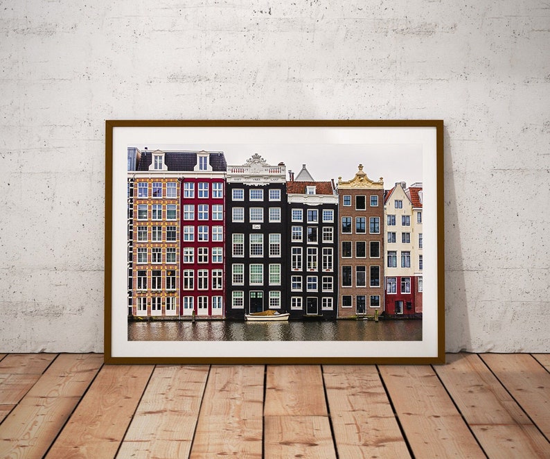 Amsterdam Houses Print Dutch Travel Poster