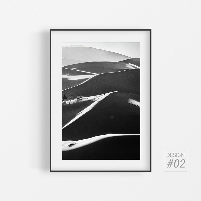 Desert Wall Art Black and White Desert Print Set of 2 Etsy