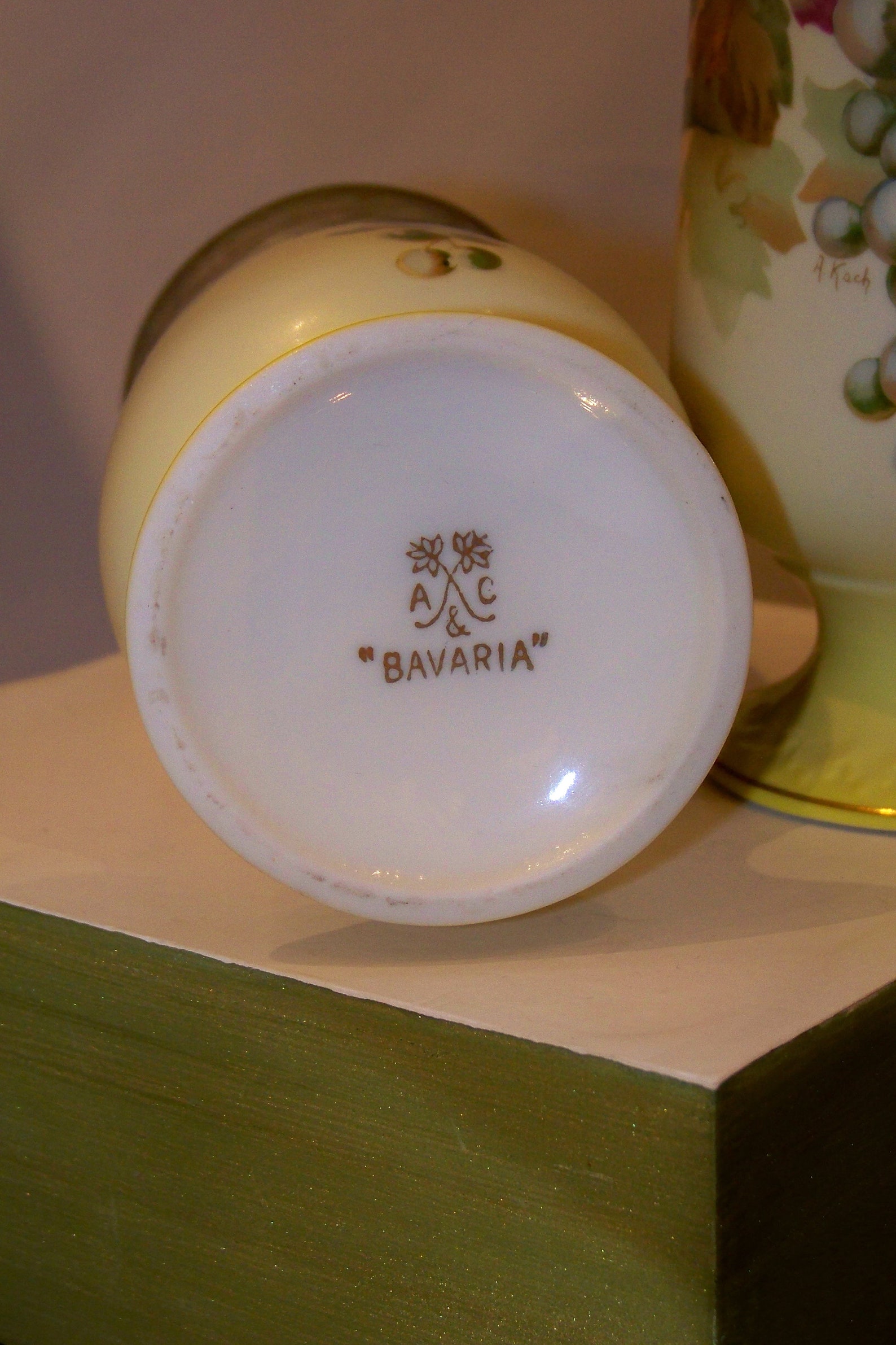 Vintage A. Koch Vase Pair With Still Life Grapes Etsy