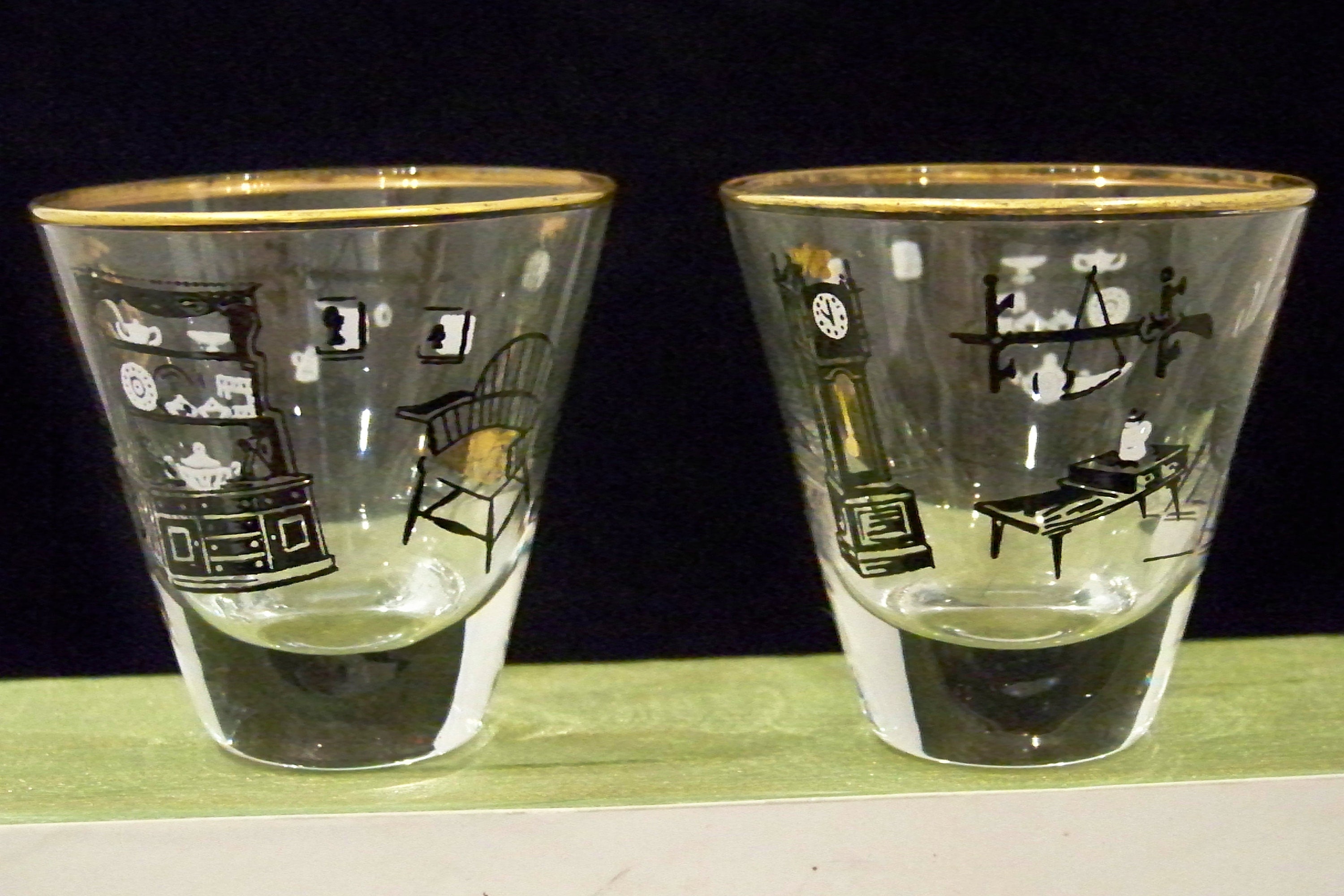 Vintage Hearth Hunting Lodge Country Scene shot Glasses Etsy España