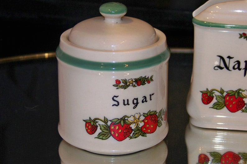 Vintage Japan Strawberry Kitchen Set Ceramic Kitch Etsy