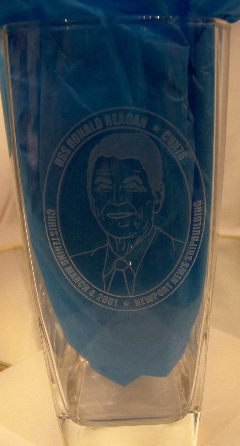 USS Ronald Reagan Tumblers Drinking Glasses Souvenier President