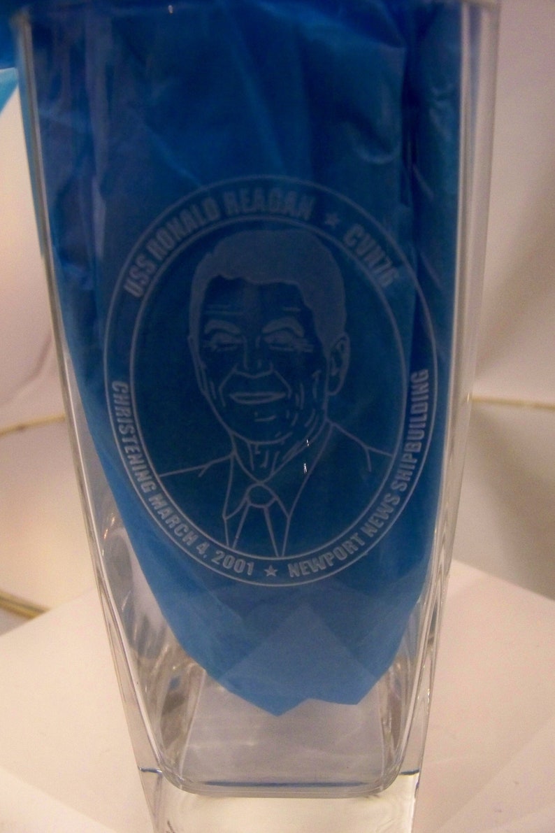 USS Ronald Reagan Tumblers Drinking Glasses Souvenier President