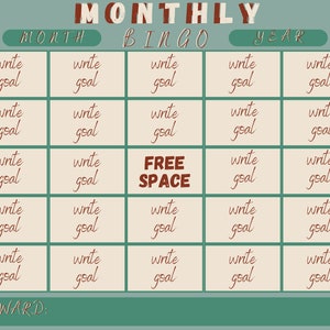 Muted Colors Monthly Bingo Template