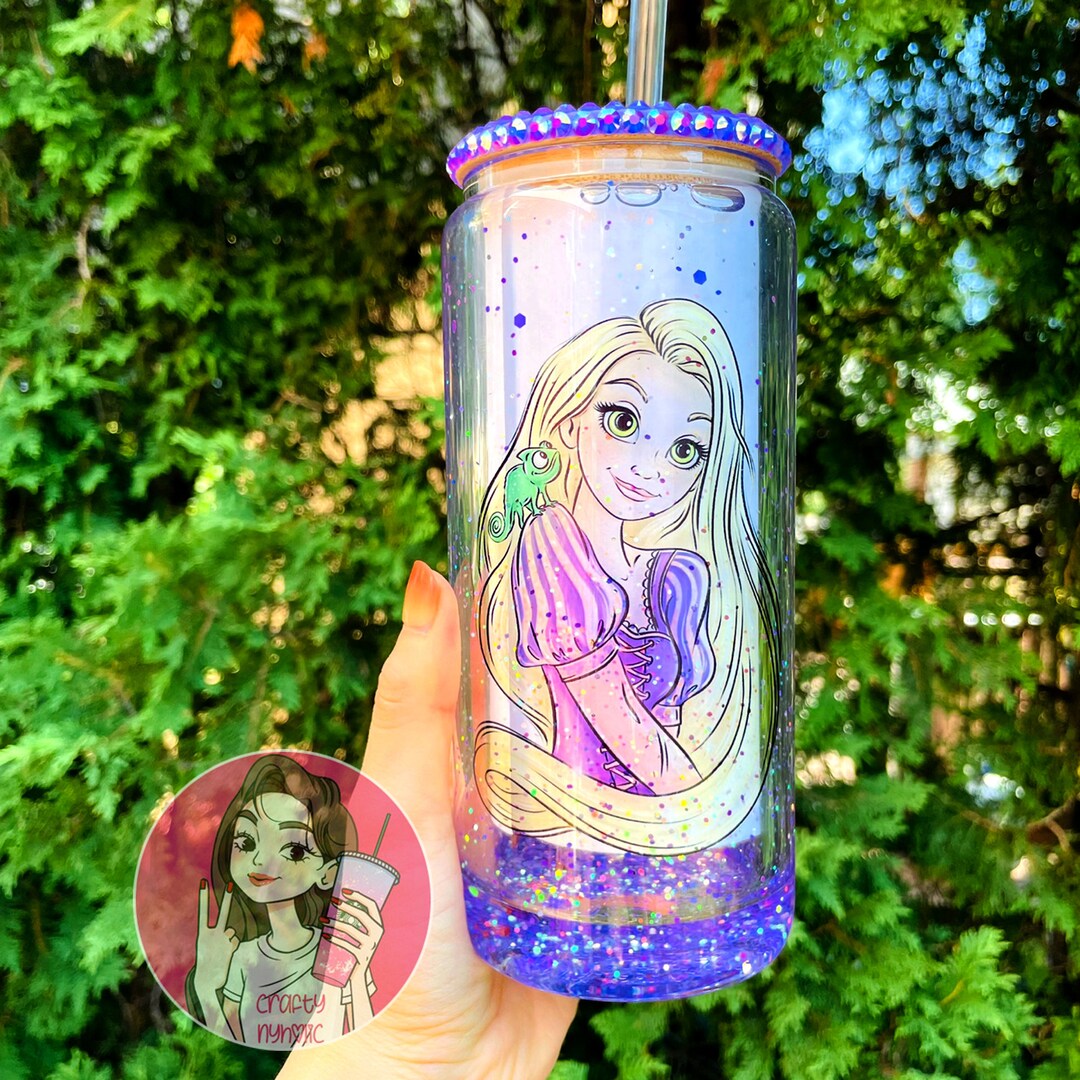 Rapunzel Snowglobe Tumbler / Tangled Snow Globe Can / Princess - Etsy