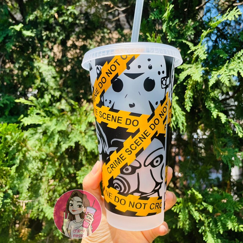 Crime Scene Horror Movie Cup Venti/ Halloween Gift / Reusable Etsy