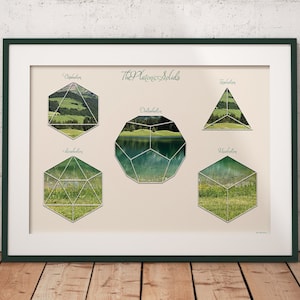 Platonic Solids Print, Sacred Geometry Poster, Octahedron, Tetrahedron, Dodecahedron, Icosahedron, Hexahedron, Digital Download.
