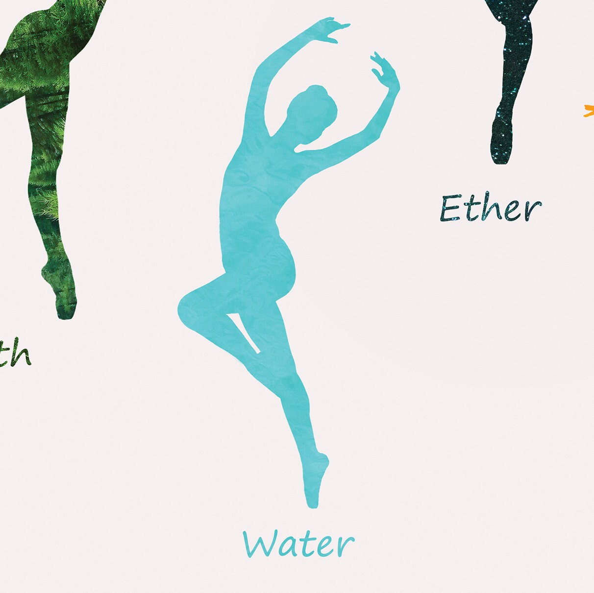 Dance Print The 5 Elements Poster Air Fire Water Earth Etsy