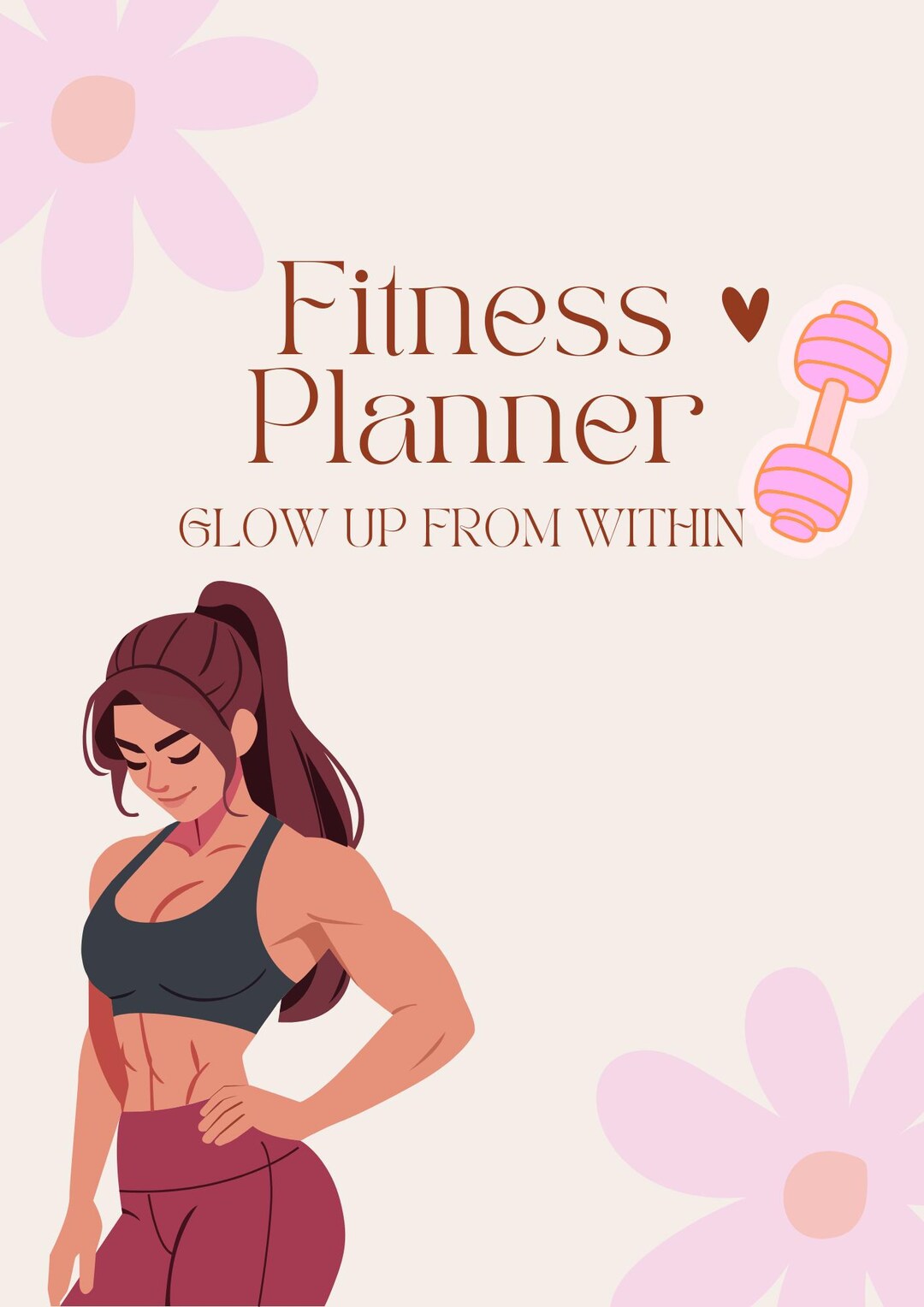 Minimalist Pink Fitness Journal Template, 12-week Empty Workout Tracker ...