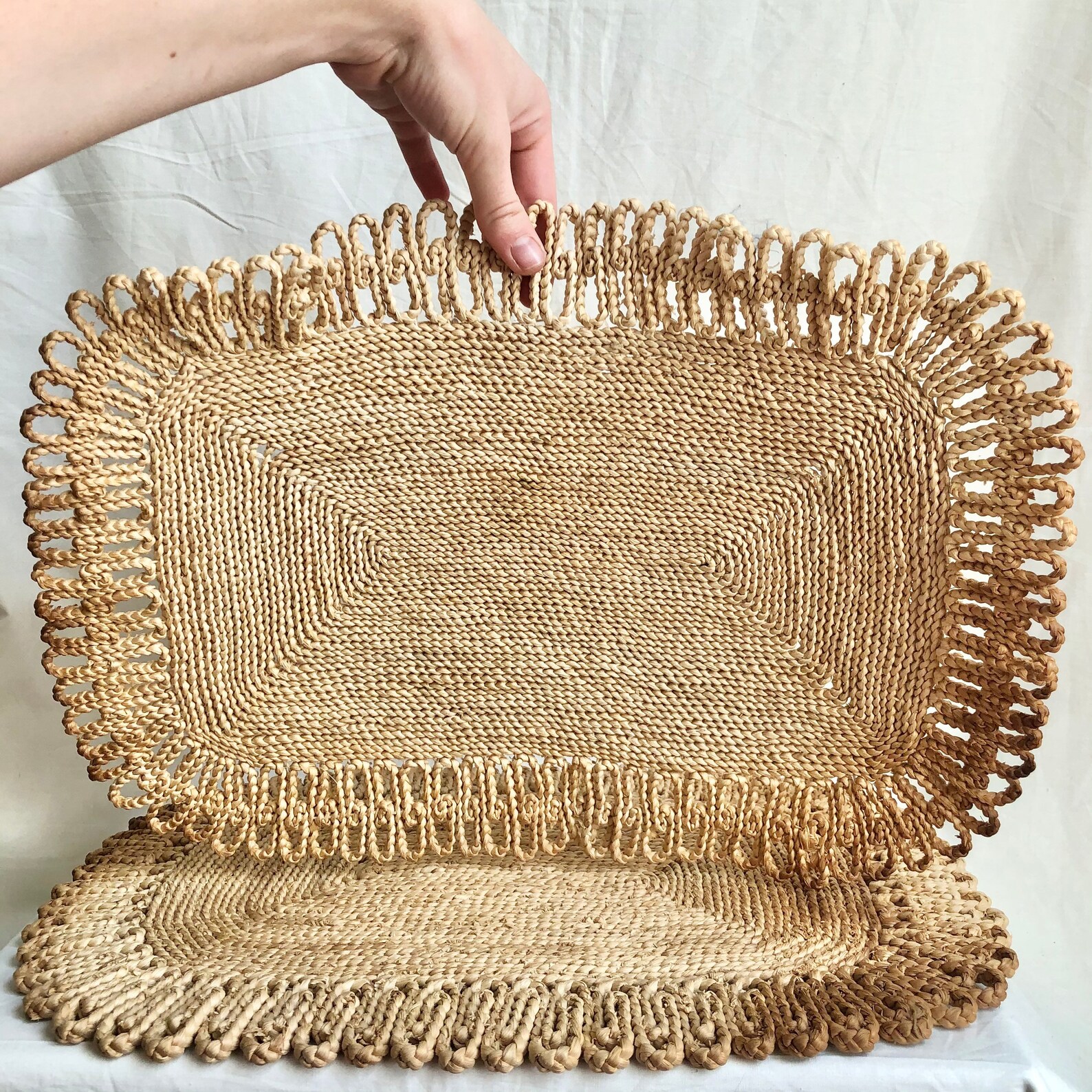 Set of 2 Woven Jute Placemats Etsy