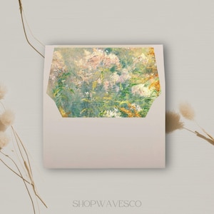 Fine Art Envelope Liner, Wedding Invitation Envelope Insert, Modern A7 Envelope Liner, Floral Envelope Liner, Vintage Painting Liner, A7