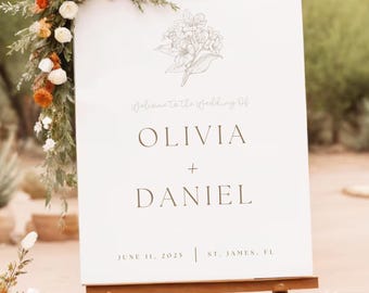 Custom Wedding Welcome Sign: Elegant Foam Board Signage