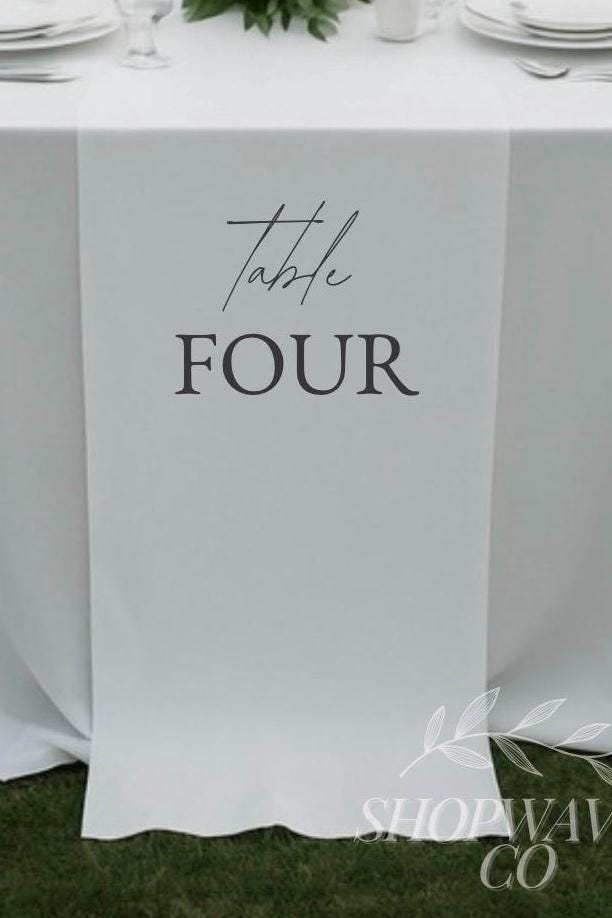 Wedding Table Number Sign Minimalist Table Numbers for Reception Elegant Fabric Table Signs Wedding Table Number Runner Fabric Sign Table