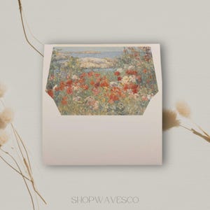 Fine Art Envelope Liner, Wedding Invitation Envelope Insert, Modern A7 Envelope Liner, Floral Envelope Liner, Vintage Painting Liner, A7