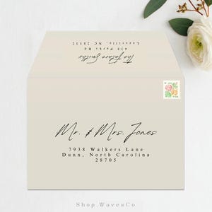 Sobres impresos con fuentes personalizadas - Sobres de boda de colores premium Papelería para bodas Sobres personalizados Sobres A7 con dirección