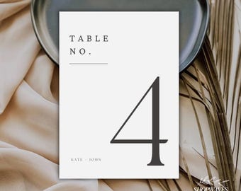 Elegant Wedding Table Number Cards: Modern Reception Decor