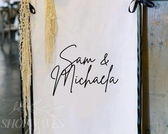 Custom Wedding Fabric Sign Wedding Banner Fabric Wedding Welcome Banner Wedding Signage Linen Banner Wedding Decor Minimalist Welcome Sign