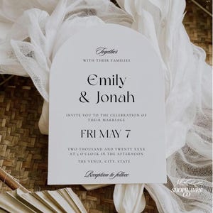 Arch Wedding Invitation Template Arch Wedding Invite Modern Arch Invitation Wedding Arch Invite Elegant Wedding Invitation Arch Card Classic