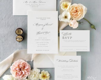Elegant Wedding Invitation Suite: Minimalist Invitation Set