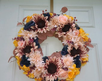 Fall flower wreath