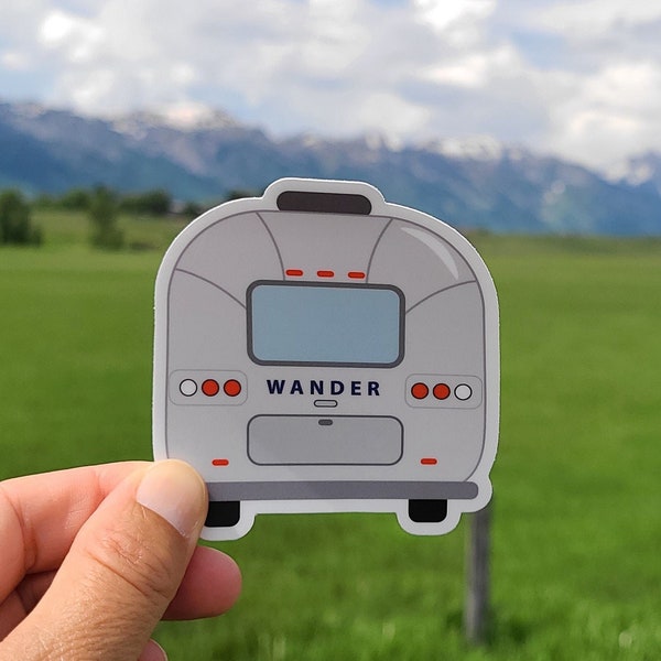 Airstream Camper Vinyl Die Cut Decal Sticker Camping Wander Yeti Mug or Computer or Scrapbooking