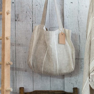 Pure Linen Tote Bag Farmhouse-style image 1