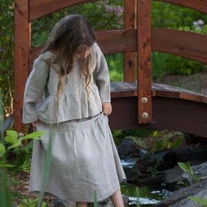 Eco Natural Linen Peasant Skirt For Girls image 2