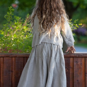 Eco Natural Linen Peasant Skirt For Girls image 7