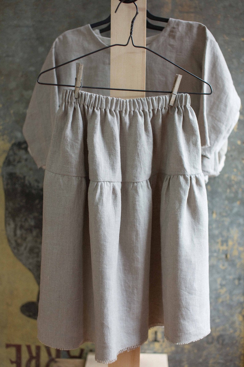 Eco Natural Linen Peasant Skirt For Girls image 9