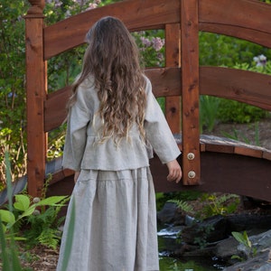 Eco Natural Linen Peasant Skirt For Girls image 6