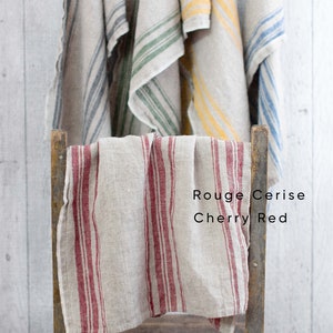 Pure Linen Tote Bag Farmhouse-style Rouge Cerise