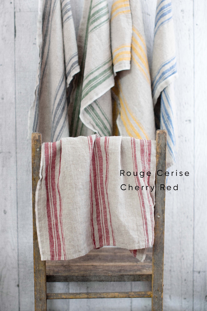 Pure Linen Tote Bag Farmhouse-style Rouge Cerise