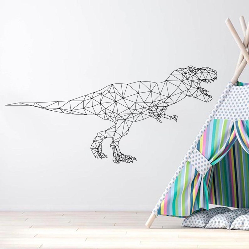 Geometric Dinosaur Wall DecalAbstract TRex Dino Etsy