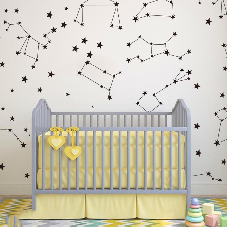 Modern Zodiac Constellation Wall DecalConstellation Astronomy Etsy