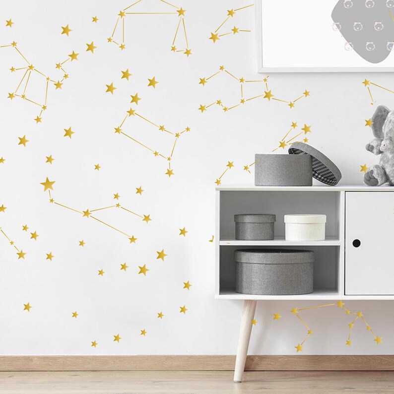 Modern Zodiac Constellation Wall DecalConstellation Astronomy Etsy