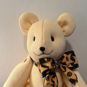 Memory Bear  ( 18 inches tall) made from your loved one's clothing