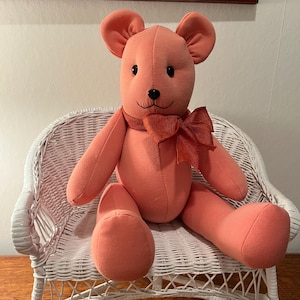 Memory Bear (15 inches tall) made from your loved one&#39;s clothing