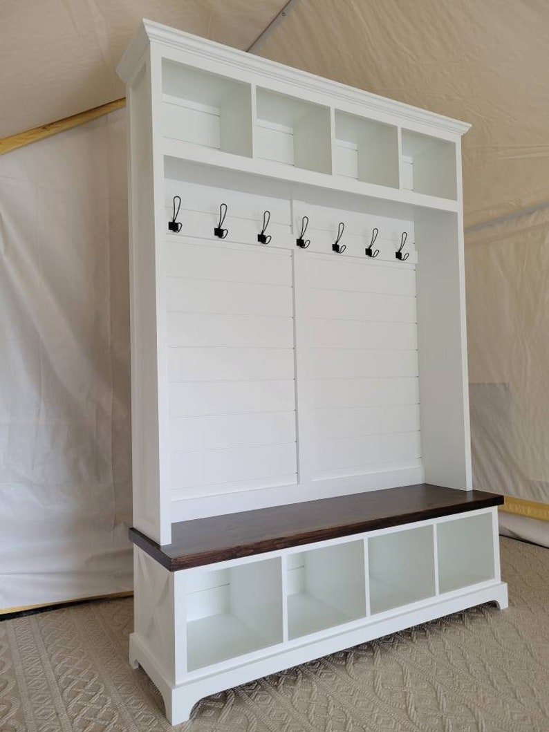 Mudroom Locker Shiplap Hall Tree Coat Rack Shoe Bench Etsy