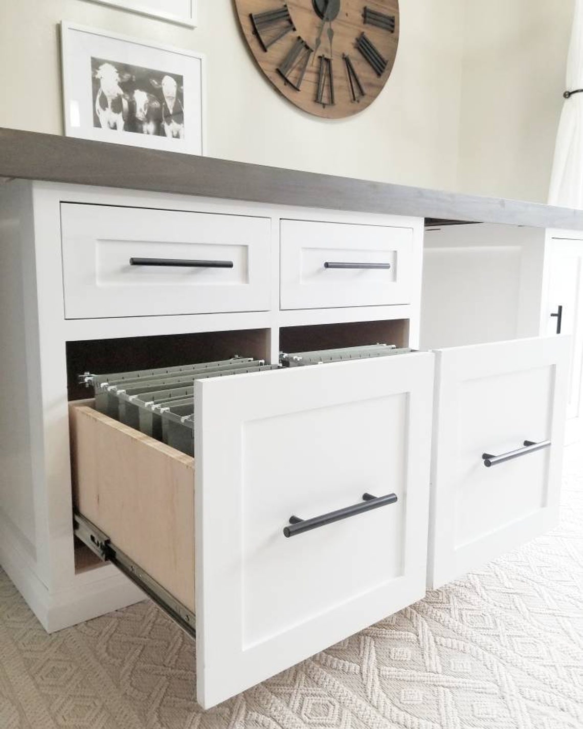 Custom Modern Modular Office Desk File Cabinet Drawers | Etsy