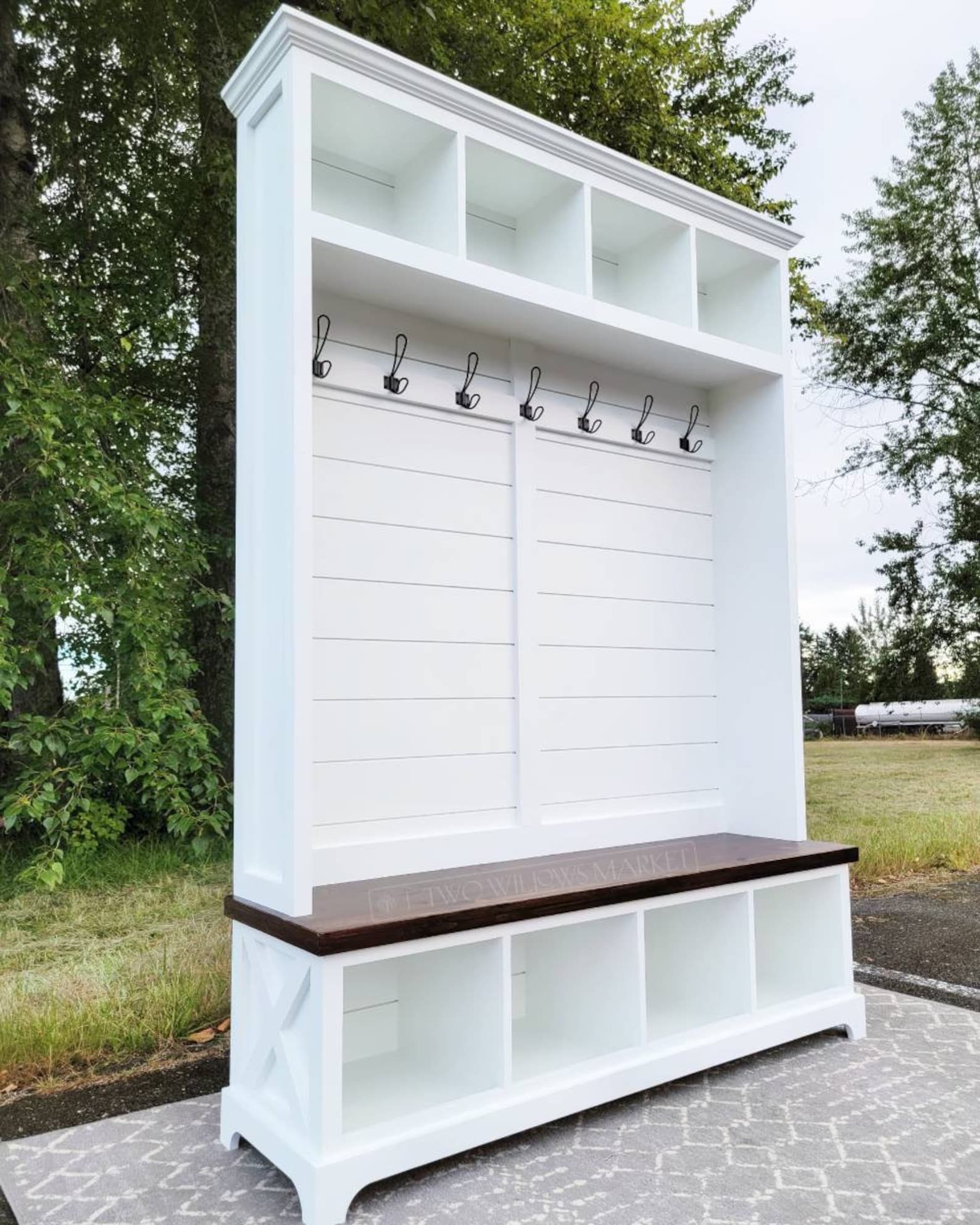 Mudroom Locker | Shiplap Hall Tree | Coat Rack | Shoe Bench | Shiplap ...