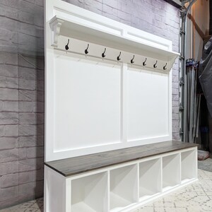 Entryway Hall Tree | Mudroom Bench | Coat Rack | Shoe Cubby Bench