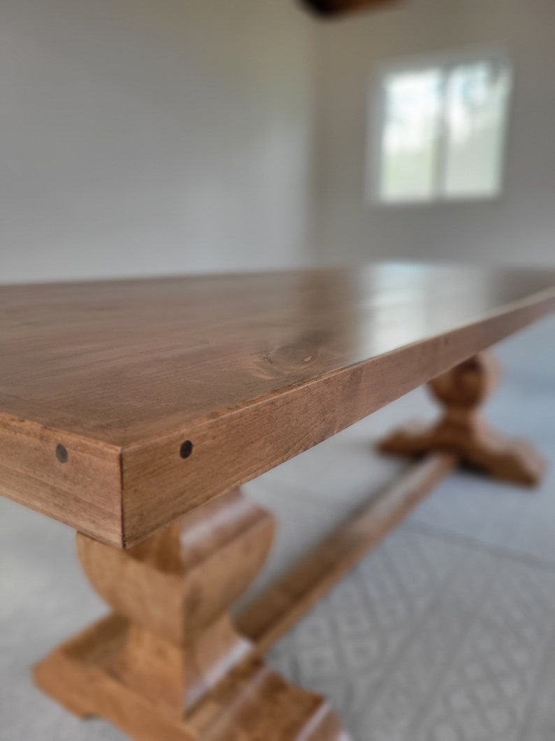 Hardwood Dining Room Table Kitchen Table Pedestal Table - Etsy